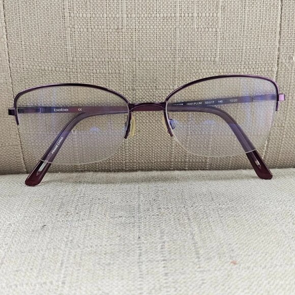 bebe Accessories - bebe Women Eyeglasses Frame Plum Tone BB5188 Half Rim Glasses Frame 53[]17 140